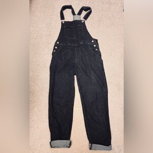 Black Wash Denim Overalls